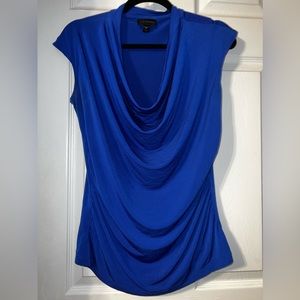 Blue Cow-Neck Shirt